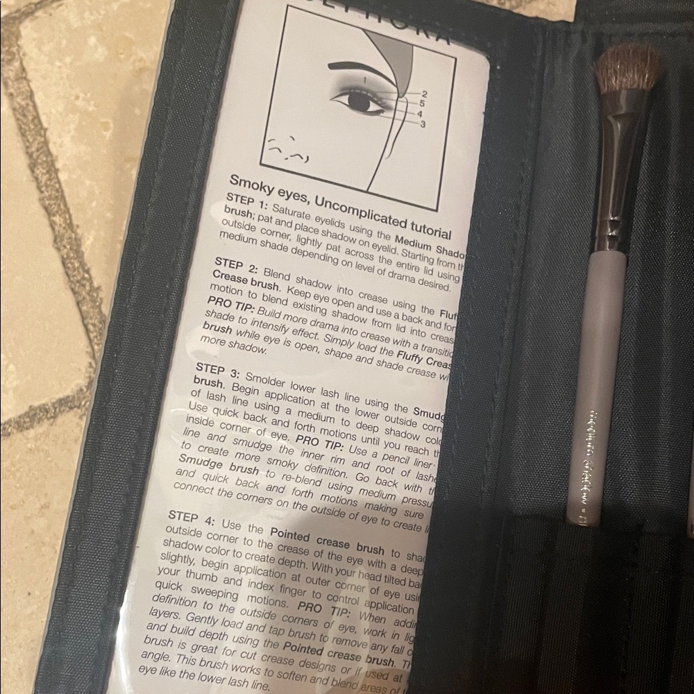 SEPHORA Makeup Brush Set Gray Leather Wallet - Picture 5 of 7